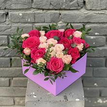 Цветочная композиция из Розы в коробке в Индустриальный Краснодар