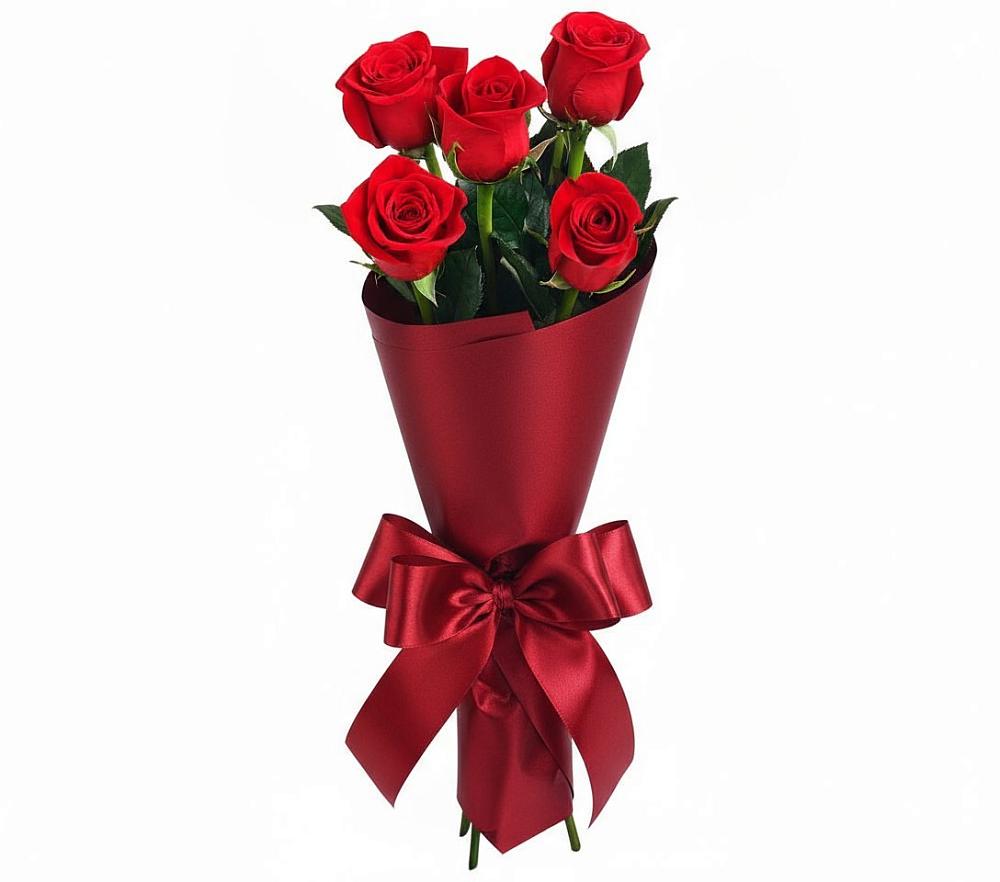 Букет 5 Красных роз Эдлесс Лав в Индустриальный Краснодар