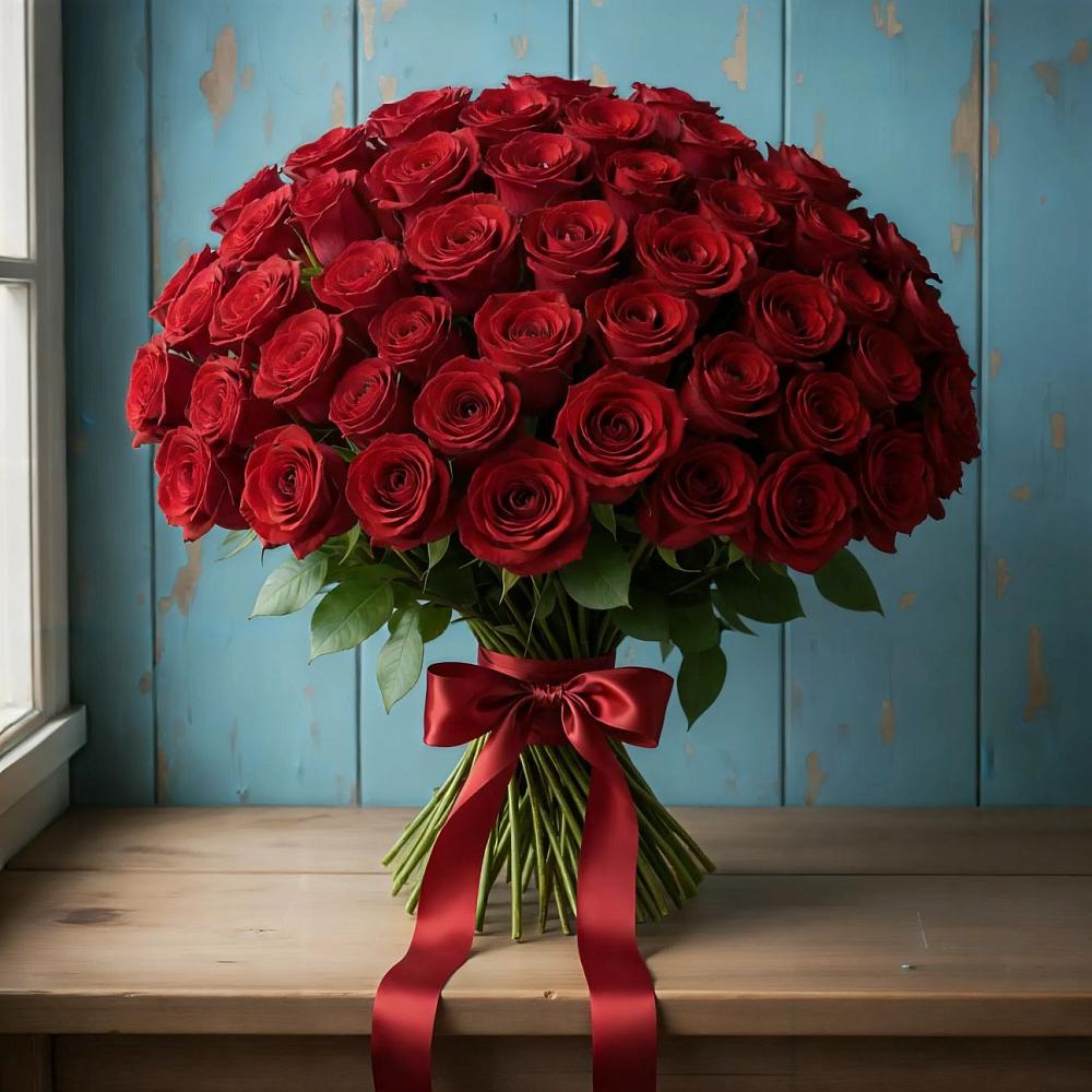 Букет Красные розы Блэк Меджик в Индустриальный Краснодар