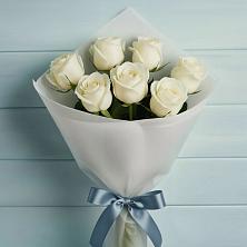 Букет 7 Белых роз Эдлесс Лав в Индустриальный Краснодар
