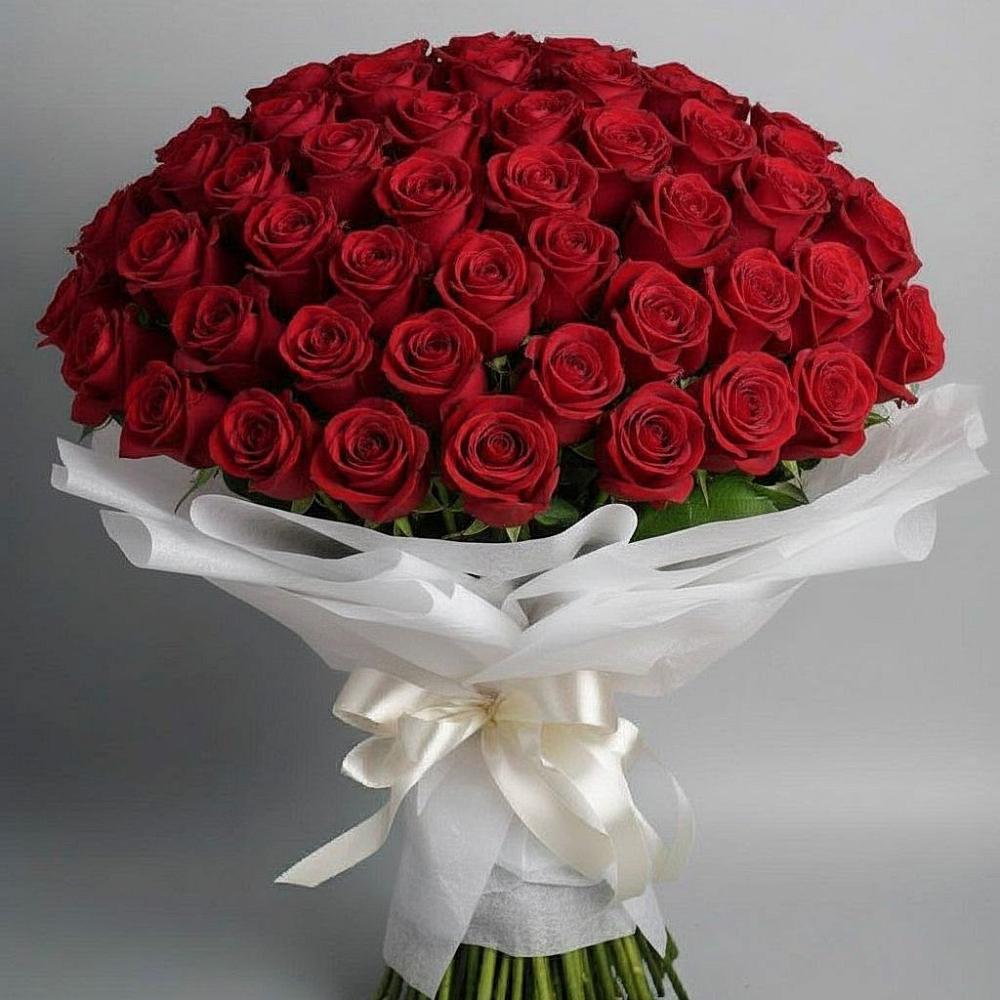 Букет 101 Красная роза Блэк Мэджик в Индустриальный Краснодар