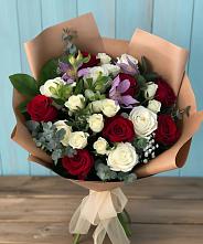 Букет цветов из:  Розы и Альстромерии в Индустриальный Краснодар