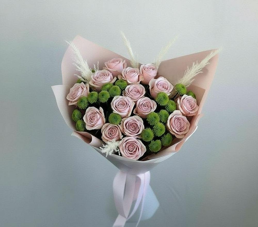 Букет цветов из: Розы и Хризантемы в Индустриальный Краснодар