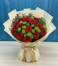 Букет цветов из:  Розы и Хризантемы в Индустриальный Краснодар