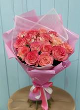 Букет 15 Розовых роз Равель #REPLACE_PRED# Индустриальный Краснодар
